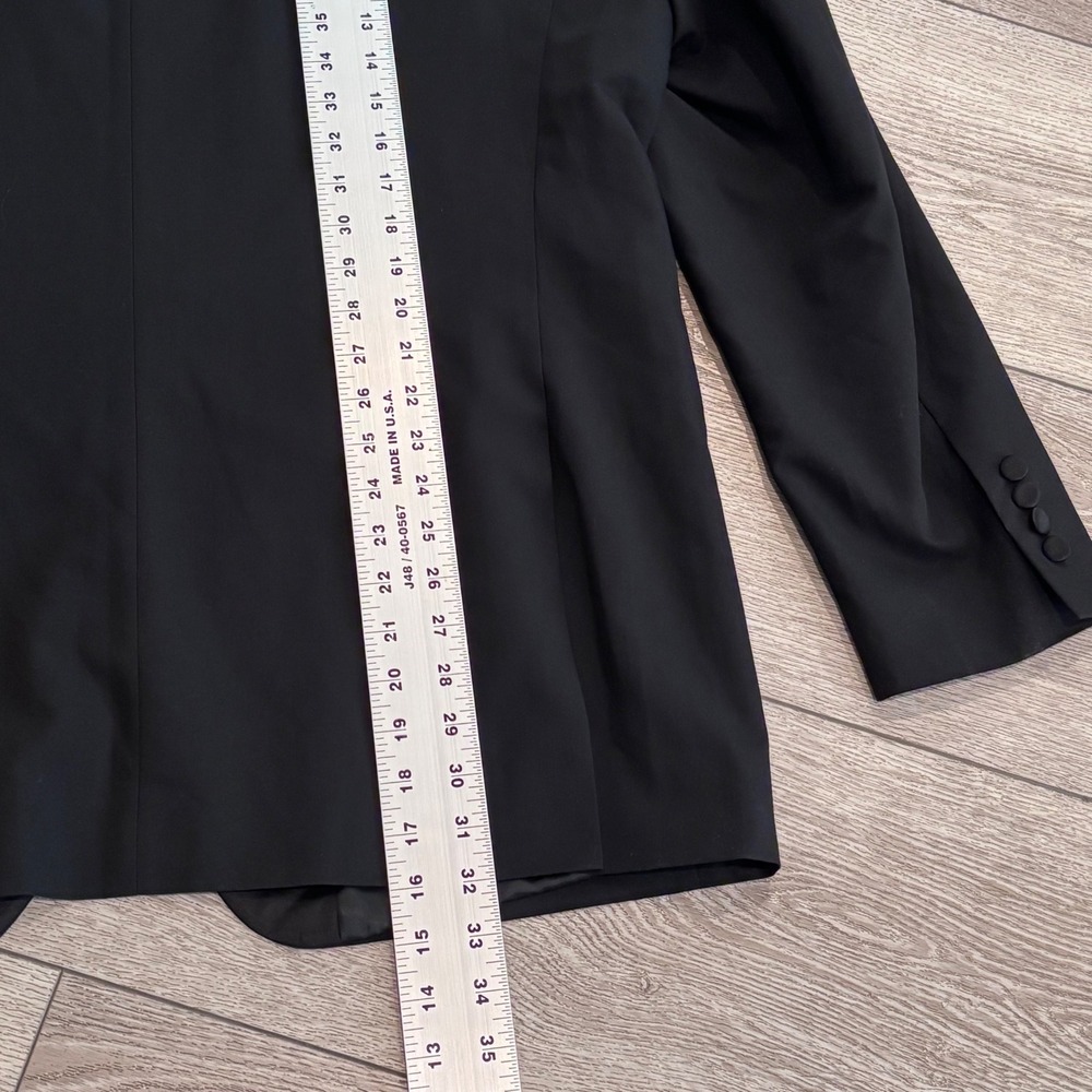 Nordstrom Rack Tuxedo Blazer Mens 48L Black Trim Fit Satin Lapel Formal Jacket - Picture 6 of 9
